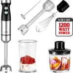 GASTROBACK DESIGN POWER 5-IN-1 Set Stabmixer Schwarz, Silber (1200 Watt,
