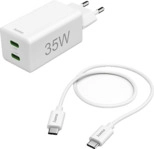 HAMA 125116 MINI-LADEGER&Auml;T, 2X USB-C, 35 Watt,1M, WEISS Mini-Ladeger&auml;t...
