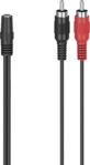 HAMA 2x Cinch-Stecker auf 3.5-mm-Klinken-Kupplung, Adapter, 0,1 m