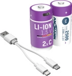ANSMANN Typ 2500, 2 St&uuml;ck Baby C Akku, Li-Ion, 1.5 Volt, 2500 mAh