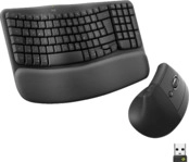 LOGITECH Wave Keys und Lift Combo, Maus Tastatur, kabellos, Graphite