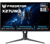 ACER X27UW3 OLED 26,5 Zoll WQHD Gaming Monitor 0,03 ms Reaktionszeit 240 Hz