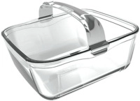 PYREX Airfryer Glasschale rechteckig mit Sicherheitsgriff, 2,0 L, 18x20x8 cm