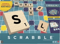 MATTEL GAMES JGR62 Scrabble Original Holz 2in1 Gesellschaftsspiel Mehrfarbig