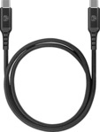 DEQSTER Nylon Ladekabel, USB-C zu USB-C, Apple, Alle Ger&auml;te mit Anschluss, Schwarz