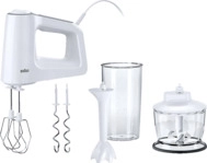 BRAUN MultiMix 3 HM 3135 Handmixer Wei&szlig; (500 Watt, 500 ml Zerkleinerer, 600 Mix- und