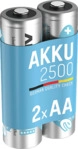 ANSMANN NiMH Akku Mignon AA T Wiederaufladbare Batterie, Ni-MH, 1.2 Volt, 2500 mAh 2