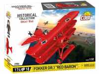 COBI Historical Collection Great War - Fokker Dr.1 "Red Baron" Bauset, Rot