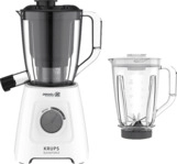 KRUPS KB42Q1 Blendforce 2in1 Standmixer Wei&szlig;/Dunkelgrau (600 Watt, 1.25 l, 1 l)