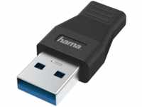 HAMA USB-A-Stecker auf USB-C-Buchse USB Adapter, Schwarz