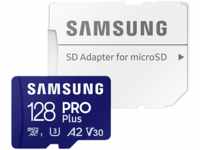 SAMSUNG PRO Plus (2023) mit SD-Adapter, Micro-SDXC Speicherkarte, 128 GB, 180 MB/s