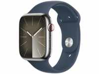 APPLE Watch Series 9 GPS + Cellular 45 mm Smartwatch Edelstahl Fluorelastomer, 130 -