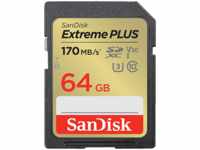 SANDISK Extreme® PLUS UHS-I, SDXC Speicherkarte, 64 GB, 170 MB/s