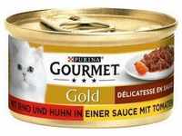 Gourmet Gold mit Rind & Huhn in Sauce mit Tomaten