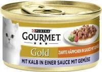 Purina Gourmet Gold Zarte H&auml;ppchen in Sauce mit Gem&uuml;se mit Kalb