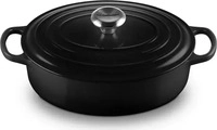 Le Creuset 259838, Le Creuset Gourmet Br&auml;ter Signature oval 27 cm Schwarz matt innen