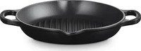Le Creuset 12845, Le Creuset Grillpfanne Signature rund mit zwei Griffen Schwarz