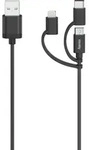 200617 0,48 Gbit/s Stecker USB A auf USB C/Micro USB A/Lightning 0,75 m (Schwarz)