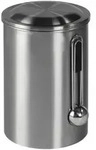 111252 Kaffeedose f&uuml;r 1 kg mit Dosierl&ouml;ffel luftdicht Edelstahl (Silber)
