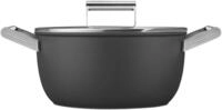 Smeg CSF2412BLM Schmortopf mit Deckel (schwarz) Topf