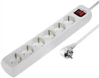 Hama 00030530, Hama Steckdosenl. 6fach+Schalter+Sich. (weiss) Steckdosenleiste