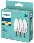 Philips LED 40W B35 E14 WW FR ND 3PF/6 DISC LED-Leuchtmittel