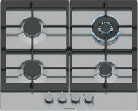 Siemens EC6A5HI90 Gaskochfeld 60cm Edelstahl stepFlame abnehmbare Schwertknebel,