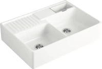 Villeroy & Boch 632391AM Sp&uuml;lstein Doppelbecken Almond Keramiksp&uuml;le...