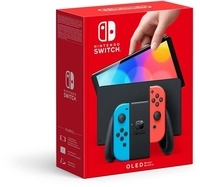 Nintendo Switch Konsole (OLED-Modell) bunt (neon rot/neon blau)