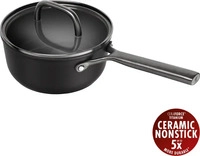Zwilling 1035051, Zwilling Milano Stieltopf mit Glasdeckel Schwarz 18 cm - Aluminium