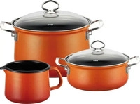 Riess 0520-034, Riess Nouvelle Corall 3-teiliges Koch-Starter-Set - Emaille Rot
