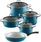 Riess 0558-010, Riess Nouvelle Aquamarin extra stark 5-teiliges Kochgeschirr-Set -