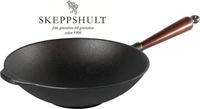 Skeppshult 0865V, Skeppshult Walnuss Wok 30 cm - Gusseisen mit Walnussholzgriff