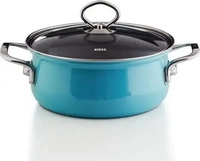 Riess 0655-037, Riess Nouvelle Kristallblau Kasserolle 16 cm / 1,0 L - Emaille...