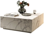 SalesFever Couchtisch, quadratisch, in Marmoroptik - weiss