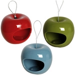 DOBAR Futterspender, f&uuml;r Wildv&ouml;gel, keramik/Edelstahl, rot/gr&uuml;n/blau - bunt