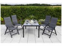 MERXX Gartenmöbelset »Taviano«, 4 Sitzplätze, Aluminium/Textil - grau