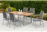 MERXX Gartenm&ouml;belset &raquo;Siena&laquo;, 6 Sitzpl&auml;tze, Aluminium/Akazienholz/Textil -