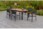MERXX Gartenm&ouml;belset &raquo;Paxos&laquo;, 7-tlg., stapelbar, Aluminium/Textil/Akazie - grau