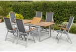 MERXX Gartenm&ouml;belset &raquo;Siena&laquo;, 6 Sitzpl&auml;tze, Aluminium/Akazienholz/Textil -
