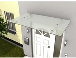 GUTTA Vordach &raquo;HD/LT&laquo;, Verbund-Sicherheits-Glas (VSG), edelstahlfarben -
