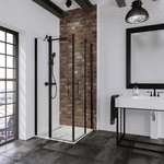 SCHULTE Eckeinstieg &raquo;Black Style&laquo;, mit Dreht&uuml;r, H&ouml;he: 192 cm, mattschwarz,