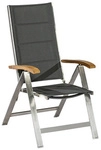 MERXX Klappsessel &raquo;Ferrara&laquo;, Metall/Textil/Holz, BxHxT: 62 x 116 x 101 cm - grau