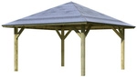 KARIBU Pavillon &raquo;Holm 1&laquo;, Walmdach, viereckig, BxHxT: 431 x 315 x 431 cm - braun