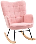 HOMCOM Schaukelstuhl, LxBxH: 71 x 92 x 101 cm - rosa