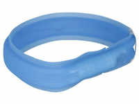 TRIXIE Halsband, Flash Leuchtband USB, M–L: 50 cm/30 mm, Silikon, Blau