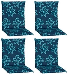 Niederlehnerauflage &raquo;Bunde&laquo;, 4er Set, Blume hellblau, 101x50cm