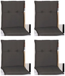 Niederlehnerauflage &raquo;Turin&laquo;, 4er Set, grau, 118x46x08cm
