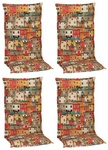 Hochlehnerauflage &raquo;Turin&laquo;, 4er Set, Design Sardinien, 118x46x08cm - bunt