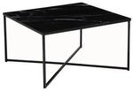 SalesFever Couchtisch, BxH: 80 x 45 cm, Metall/Glas - schwarz